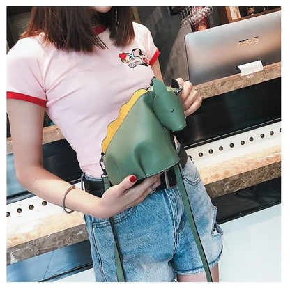 Bolso de mujer con personalidad adorable, estilo unicornio, con remaches de animales creativos, pequeño bolso de hombro tipo mensajero, bolso cruzado de cuero para mujer