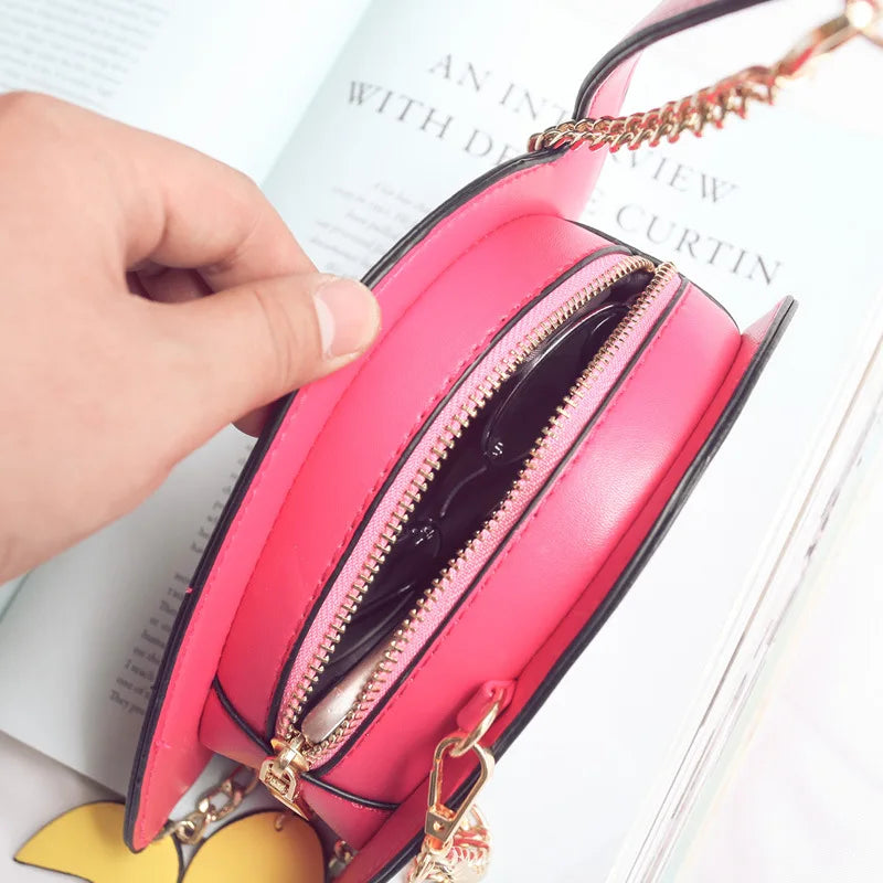 Fashion Pu leather embroidery flamingo shape casual chain purse ladies shoulder bag handbag women's crossbody mini messenger bag