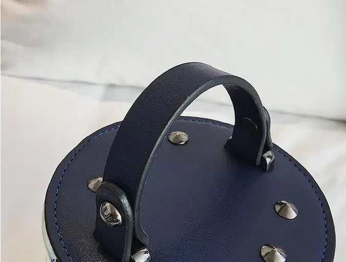 Bolso de cubo para mujer, de alta calidad, de piel sintética, con cadena, bolso de hombro con remaches de diseñador, bolso para teléfono móvil para mujer