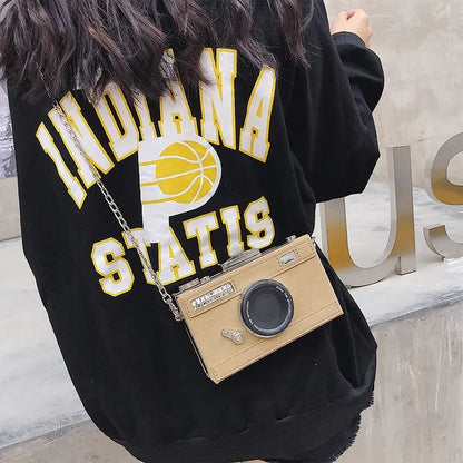 Personalized Design Fashion Camera Shape Clutch Nubuck Shoulder Bag Ladies Casual Mini Messenger Bag Purse