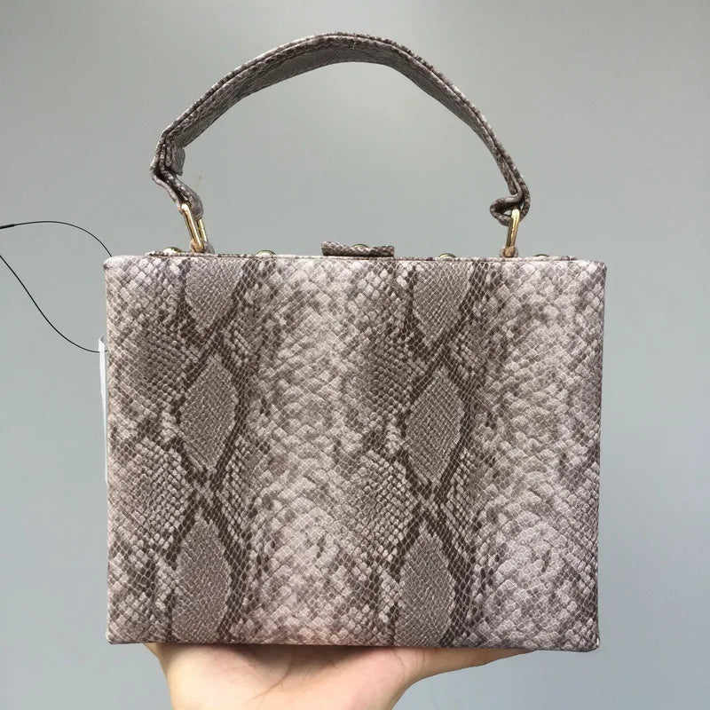 Sac à main tendance pour femme, petit sac à bandoulière en peau de serpent, sac à main tendance en similicuir PU grainé, sac décontracté toutes saisons