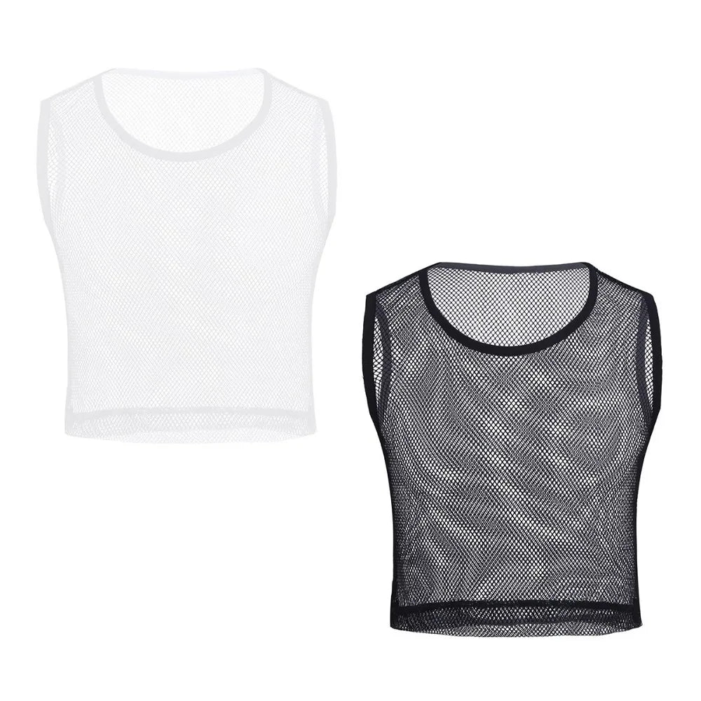 YiZYiF Men See-through Mesh Fitness Tshirt Fishnet Muscle Tops  Sleeveless T-Shirt Vest  S-L