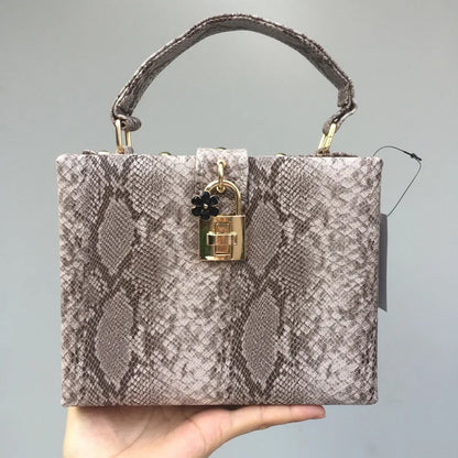 Sac à main tendance pour femme, petit sac à bandoulière en peau de serpent, sac à main tendance en similicuir PU grainé, sac décontracté toutes saisons