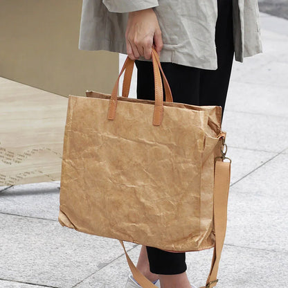 Large Casual Toes Top-Handle Bag Women Luxury Vintage Kraft Paper Messenger Bags All Matched Women Shoulder Bags