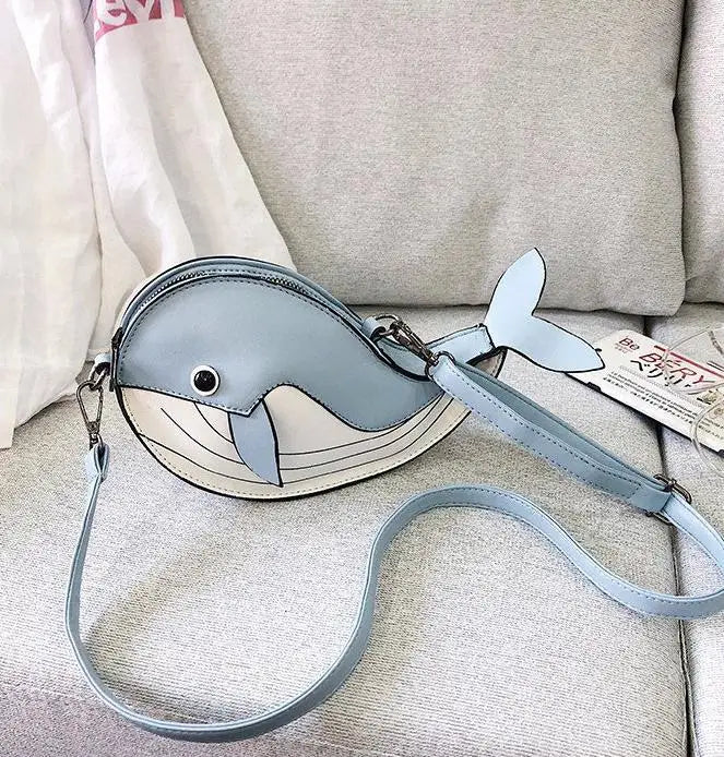 Cute Whale Design Pu Leather Fashion female Flap Clutch Shoulder Bag Crossbody Mini Messenger Bag For Women Bolsa Drop Shipping