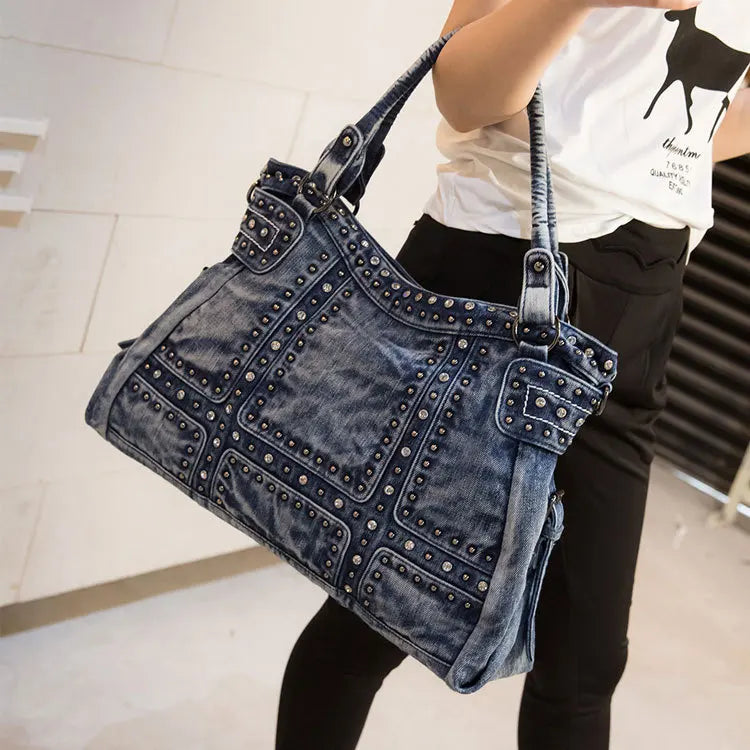 Bolso de mezclilla de diseño vintage para mujer, bolso de hombro para jeans, bolso de mano para niñas, bolso cruzado, bolsos de mensajero para mujer