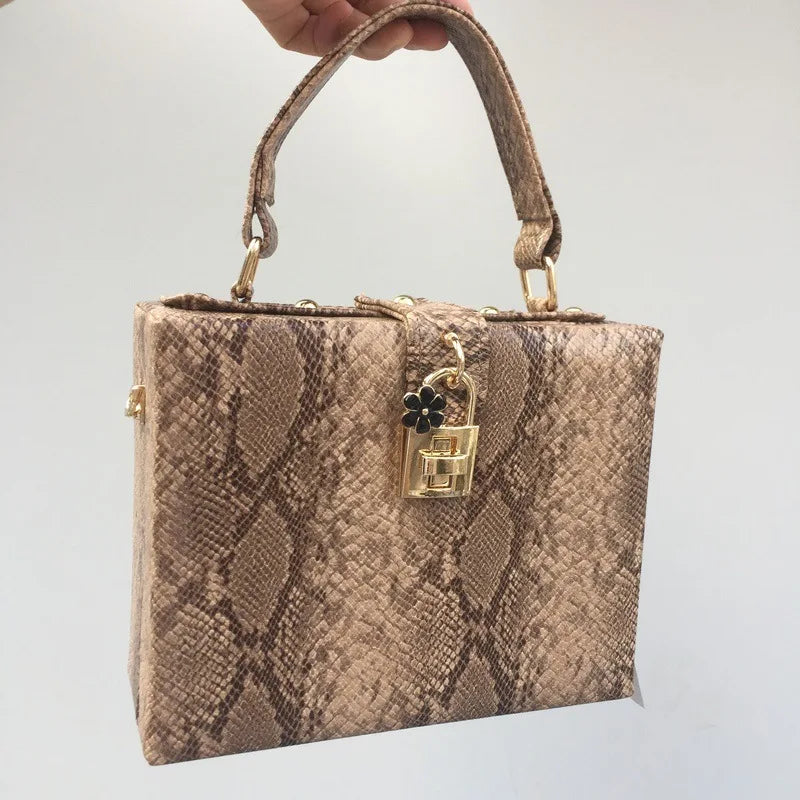 Sac à main tendance pour femme, petit sac à bandoulière en peau de serpent, sac à main tendance en similicuir PU grainé, sac décontracté toutes saisons