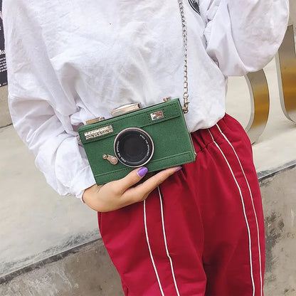 Personalized Design Fashion Camera Shape Clutch Nubuck Shoulder Bag Ladies Casual Mini Messenger Bag Purse