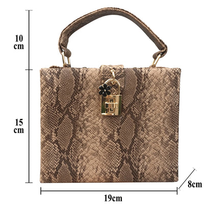 Sac à main tendance pour femme, petit sac à bandoulière en peau de serpent, sac à main tendance en similicuir PU grainé, sac décontracté toutes saisons