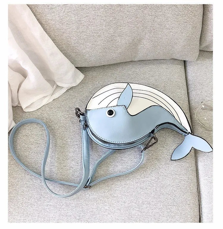 Cute Whale Design Pu Leather Fashion female Flap Clutch Shoulder Bag Crossbody Mini Messenger Bag For Women Bolsa Drop Shipping