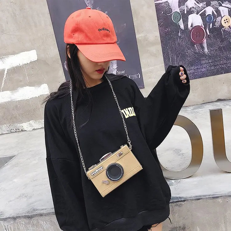 Personalized Design Fashion Camera Shape Clutch Nubuck Shoulder Bag Ladies Casual Mini Messenger Bag Purse