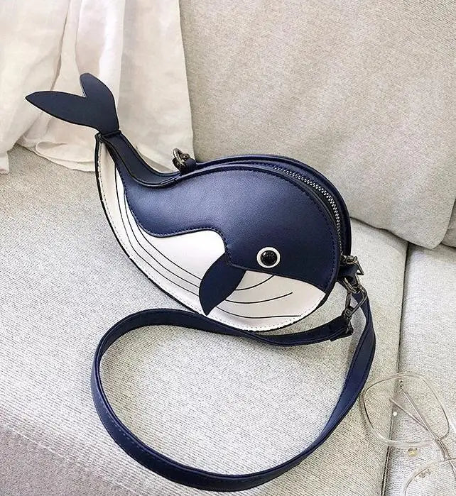 Cute Whale Design Pu Leather Fashion female Flap Clutch Shoulder Bag Crossbody Mini Messenger Bag For Women Bolsa Drop Shipping