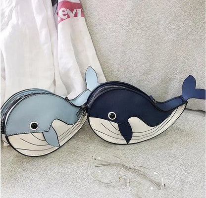 Cute Whale Design Pu Leather Fashion female Flap Clutch Shoulder Bag Crossbody Mini Messenger Bag For Women Bolsa Drop Shipping