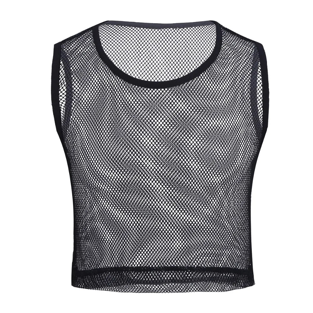 YiZYiF Men See-through Mesh Fitness Tshirt Fishnet Muscle Tops  Sleeveless T-Shirt Vest  S-L