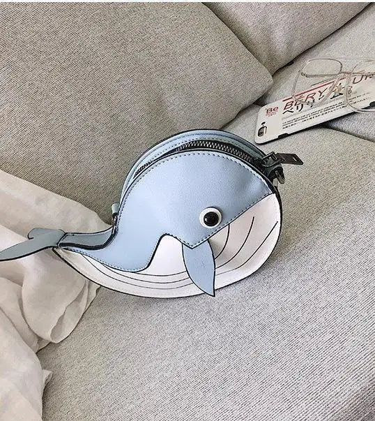 Cute Whale Design Pu Leather Fashion female Flap Clutch Shoulder Bag Crossbody Mini Messenger Bag For Women Bolsa Drop Shipping