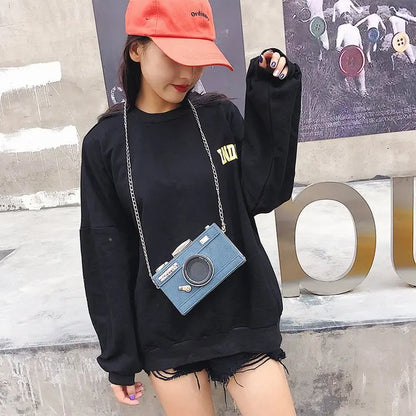 Personalized Design Fashion Camera Shape Clutch Nubuck Shoulder Bag Ladies Casual Mini Messenger Bag Purse