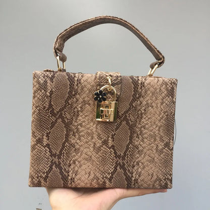 Sac à main tendance pour femme, petit sac à bandoulière en peau de serpent, sac à main tendance en similicuir PU grainé, sac décontracté toutes saisons