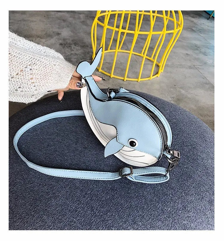 Cute Whale Design Pu Leather Fashion female Flap Clutch Shoulder Bag Crossbody Mini Messenger Bag For Women Bolsa Drop Shipping