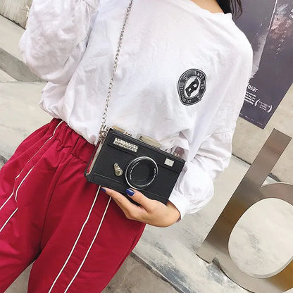 Personalized Design Fashion Camera Shape Clutch Nubuck Shoulder Bag Ladies Casual Mini Messenger Bag Purse