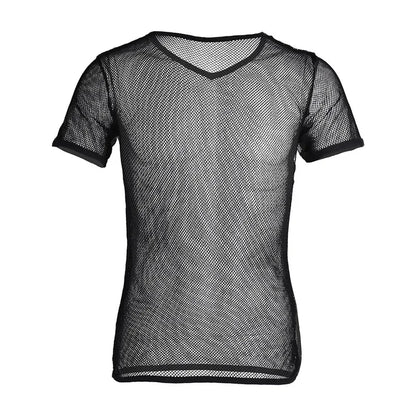 YiZYiF T-shirt sexy en maille transparente pour homme, haut transparent, t-shirt sexy pour homme, débardeur, vêtements de club pour homme