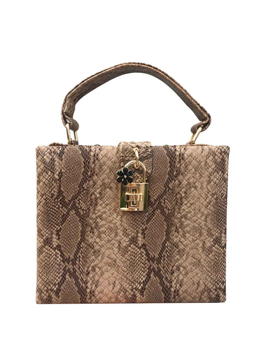 Sac à main tendance pour femme, petit sac à bandoulière en peau de serpent, sac à main tendance en similicuir PU grainé, sac décontracté toutes saisons