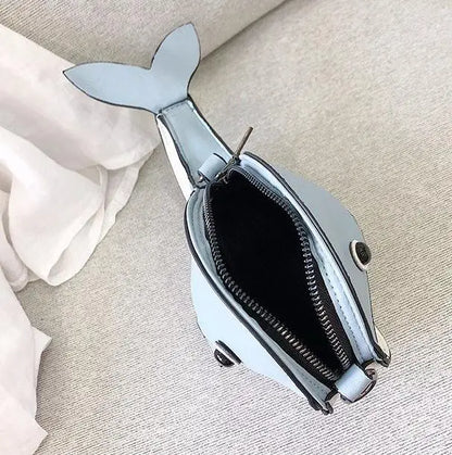 Cute Whale Design Pu Leather Fashion female Flap Clutch Shoulder Bag Crossbody Mini Messenger Bag For Women Bolsa Drop Shipping