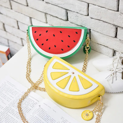 Crossbody bag lemon fruit shape mini wallet purse clutch chain shoulder bag ladies messenger bag