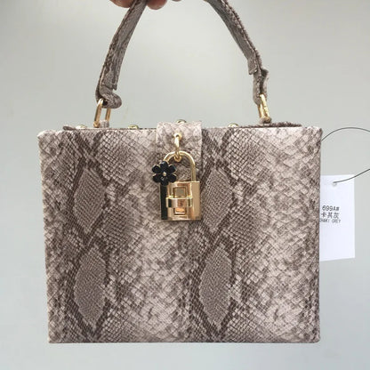 Sac à main tendance pour femme, petit sac à bandoulière en peau de serpent, sac à main tendance en similicuir PU grainé, sac décontracté toutes saisons