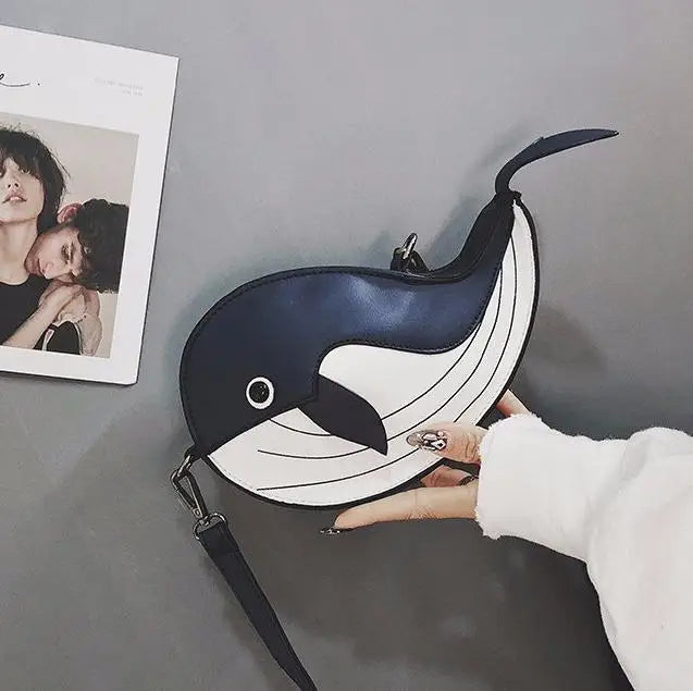 Cute Whale Design Pu Leather Fashion female Flap Clutch Shoulder Bag Crossbody Mini Messenger Bag For Women Bolsa Drop Shipping