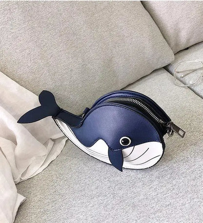 Cute Whale Design Pu Leather Fashion female Flap Clutch Shoulder Bag Crossbody Mini Messenger Bag For Women Bolsa Drop Shipping