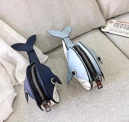 Cute Whale Design Pu Leather Fashion female Flap Clutch Shoulder Bag Crossbody Mini Messenger Bag For Women Bolsa Drop Shipping