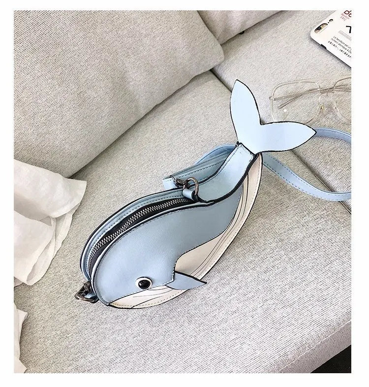 Cute Whale Design Pu Leather Fashion female Flap Clutch Shoulder Bag Crossbody Mini Messenger Bag For Women Bolsa Drop Shipping