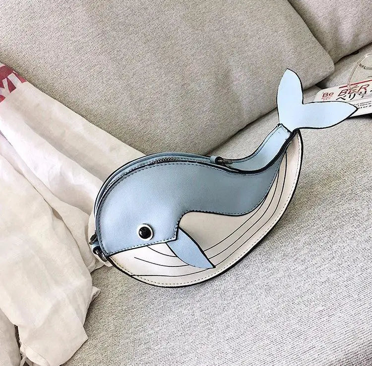 Cute Whale Design Pu Leather Fashion female Flap Clutch Shoulder Bag Crossbody Mini Messenger Bag For Women Bolsa Drop Shipping