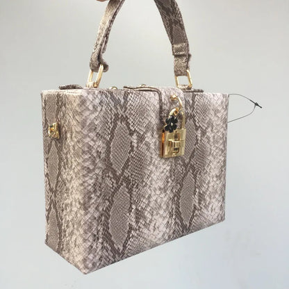 Sac à main tendance pour femme, petit sac à bandoulière en peau de serpent, sac à main tendance en similicuir PU grainé, sac décontracté toutes saisons