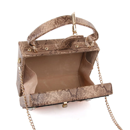 Sac à main tendance pour femme, petit sac à bandoulière en peau de serpent, sac à main tendance en similicuir PU grainé, sac décontracté toutes saisons