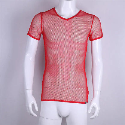 YiZYiF T-shirt sexy en maille transparente pour homme, haut transparent, t-shirt sexy pour homme, débardeur, vêtements de club pour homme