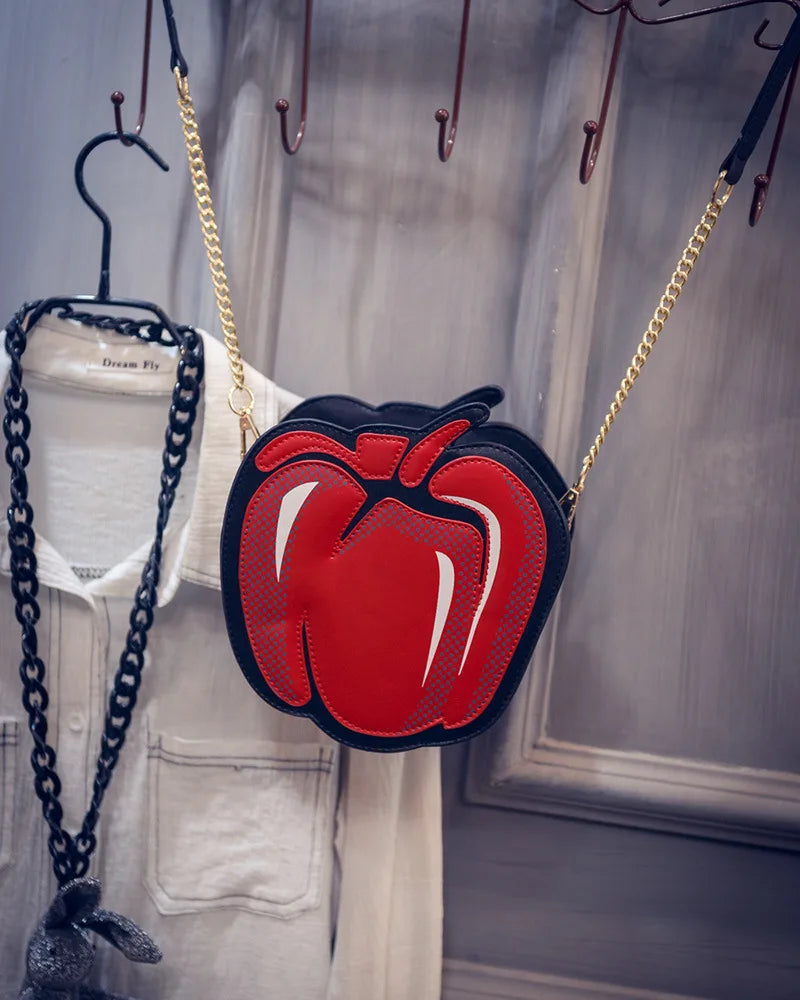 Sac à fruits, nouveau créateur de mode de rue, cool, drôle, unique, mignon, pochette de jour de fruits, portefeuille, sac à main, mini sac à chaîne pour filles, sac à bandoulière