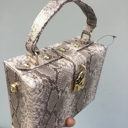 Sac à main tendance pour femme, petit sac à bandoulière en peau de serpent, sac à main tendance en similicuir PU grainé, sac décontracté toutes saisons