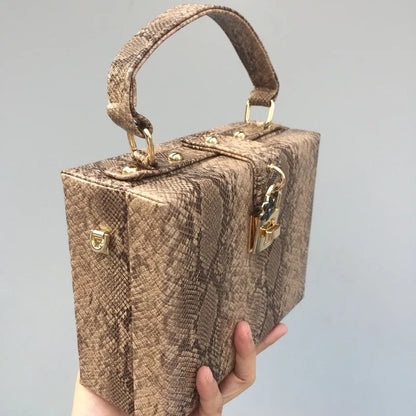 Sac à main tendance pour femme, petit sac à bandoulière en peau de serpent, sac à main tendance en similicuir PU grainé, sac décontracté toutes saisons