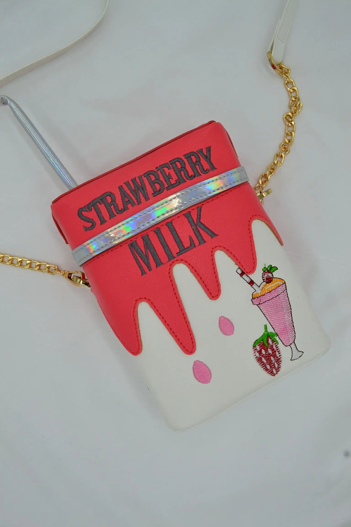 Personality Milk Box Shape Shoulder Bag Strawberry /Lemon printed drink bottle shape bag with straw femle mobile phone bags