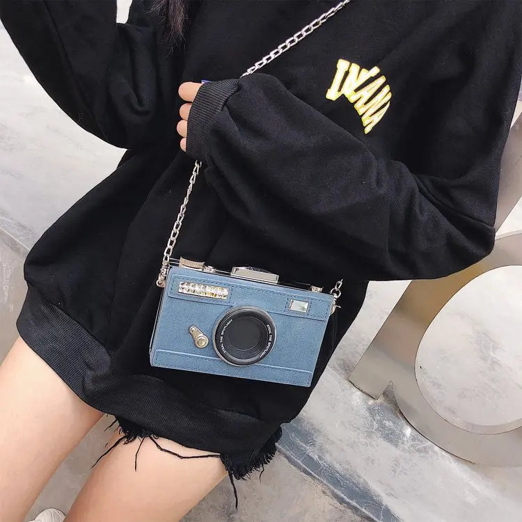 Personalized Design Fashion Camera Shape Clutch Nubuck Shoulder Bag Ladies Casual Mini Messenger Bag Purse