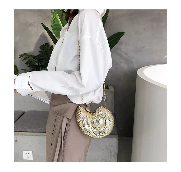 Style Bags Women Cute Shoulder Bag Conch Shape Chain Crossbody Bag Acrylic Shell Phone Bags Handbag Purse For Women