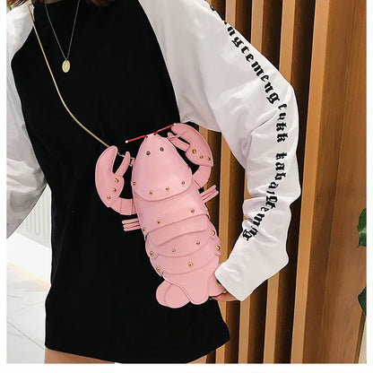 Lobster Shoulder Bag Brand Design Mini Women Handbag 3d Cartoon Animal Shape Crossbody Bags Fashion Chains Messenger Bag