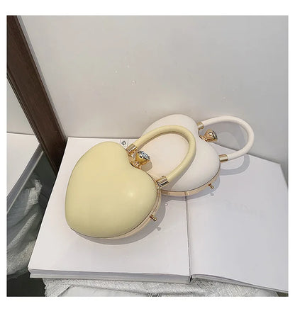 Bolsos y carteras para mujer, bolso de hombro con forma de corazón de amor blanco, bolso cruzado con cadena para mujer, bolso de mano y cartera para mujer