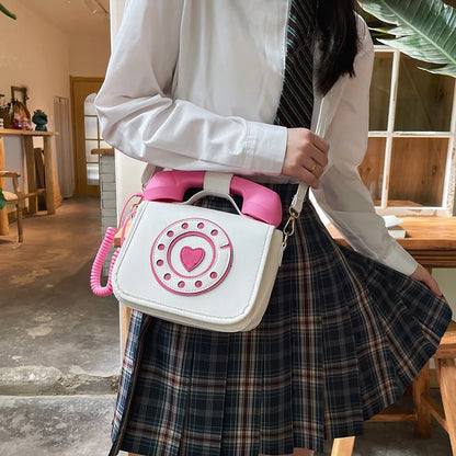 Bolso de hombro de piel sintética con forma de teléfono para mujer, estilo elegante, informal, para ir de compras, para la calle, para la escuela