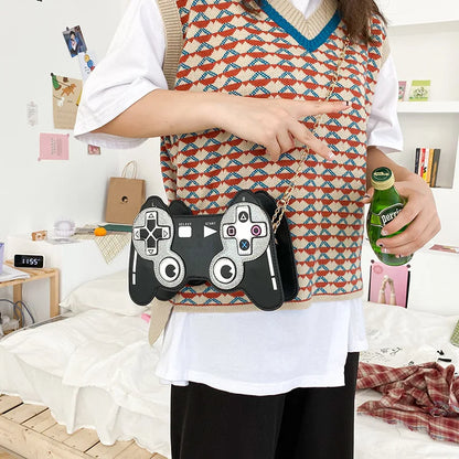 Bolso bandolera de PU con máquina de juegos divertida y personalidad creativa para mujer, bonito bolso de hombro con cadena pequeña, bolso cruzado para mujer