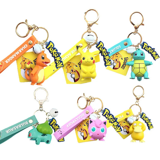 Figurines originales Pokémon Pikachu, porte-clés de dessin animé, pendentif, décorations d'anime Pokémon, modèle de jouets, poupées, cadeau d'anniversaire pour enfant