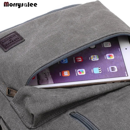 Men Canvas Backpack Male Laptop College Student School Bags for Teenager Backpack 2024  Large capacity Men's Bags