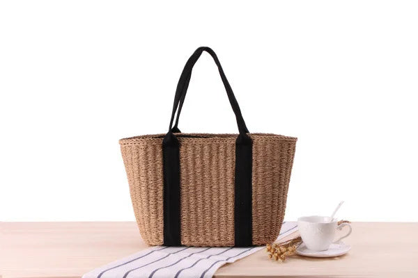 Bolsos de mano informales de ratán para mujer, bolsos de hombro tejidos de mimbre, bolso de paja para playa de verano, bolso de mano de gran capacidad para mujer, bolsos grandes Bali 2021