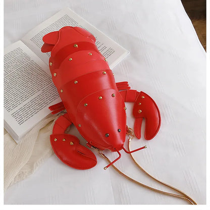 Lobster Shoulder Bag Brand Design Mini Women Handbag 3d Cartoon Animal Shape Crossbody Bags Fashion Chains Messenger Bag